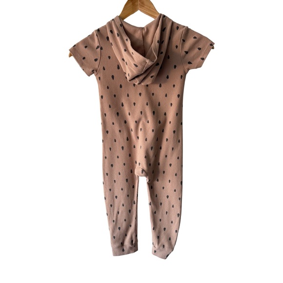 Grayson Collective Romper One Piece in Light Brown with Black Dots - Picture 2 of 6